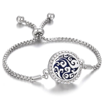 Aromatherapy Bracelet Diffuser Jewelry Christmas Adjustable Chain Tree of life Flower Aroma Braceles Perfume Locket Bracelet daiiibabyyy
